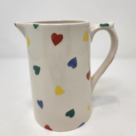Moorland Chelsea Works Burslem Cream Heart Pitcher Vintage Modern Farmhouse - Picture 3 of 7